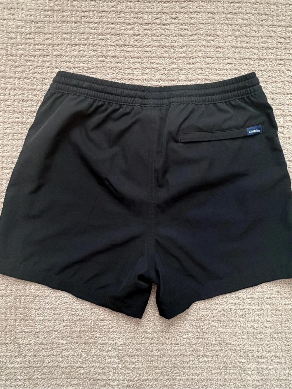 chubbies Black Kids Swim Trunks with White Drawstring
